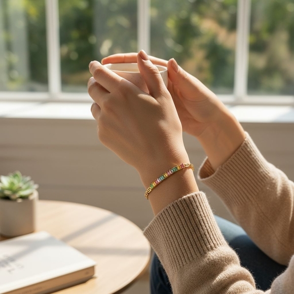 Candy Crush 18K Yellow Gold Plated Bracelet NWOT - Picture 4 of 4